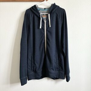 Icebreaker Merino Wool Full Zip Hoodie Sweatshirt Jacket Navy Blue Mens XL